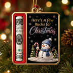Snowman Santa Note Cash Holder Christmas Ornament