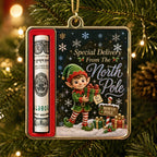 Elf Santa Note Cash Holder Christmas Ornament