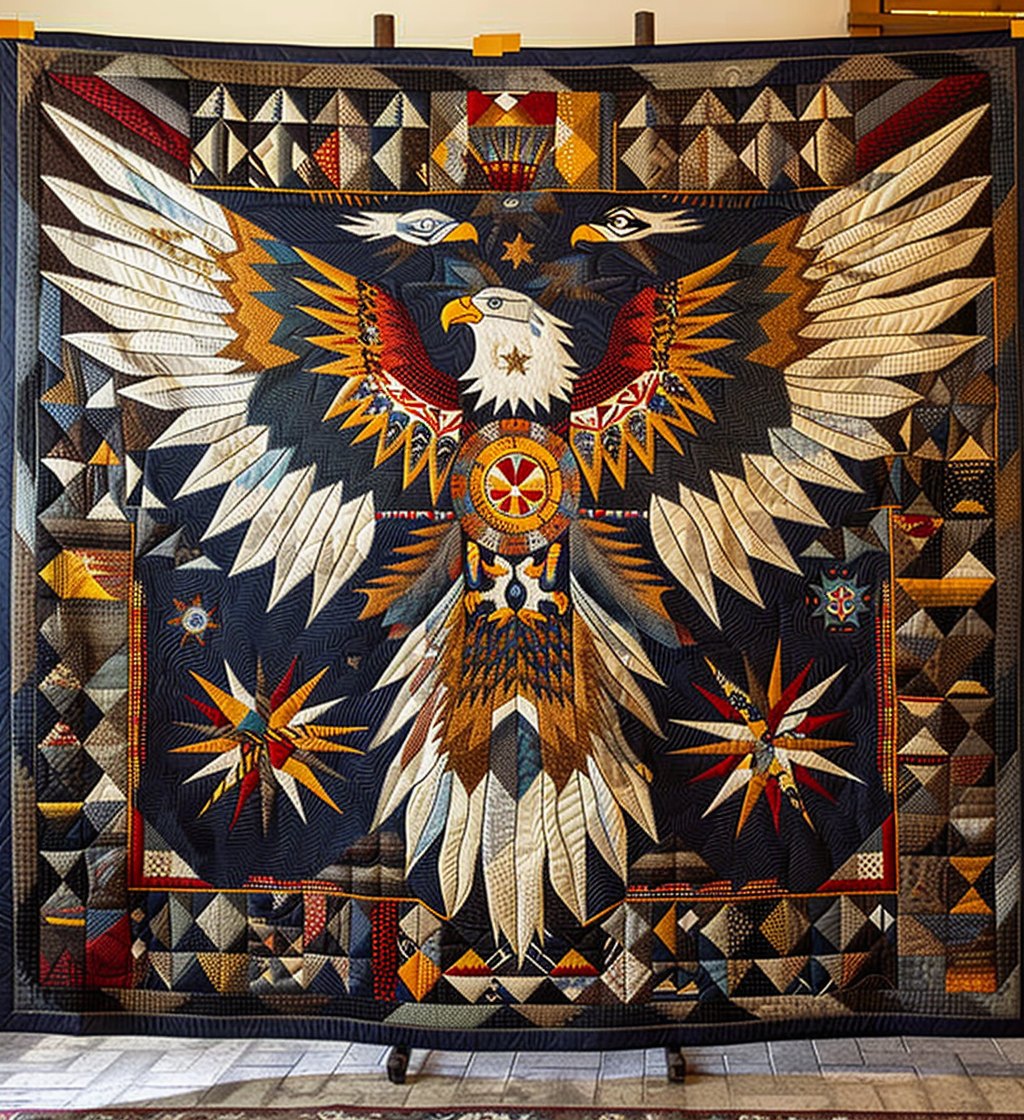 Eagle Native Quilted Blanket printed blanket