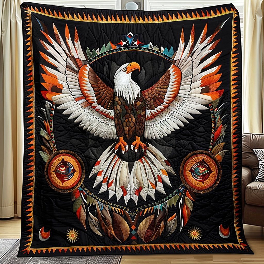 Eagle's Flight Quilted Blanket printed blanket