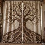 Earthborn Golden Roots Quilted Curtains printed door curtain
