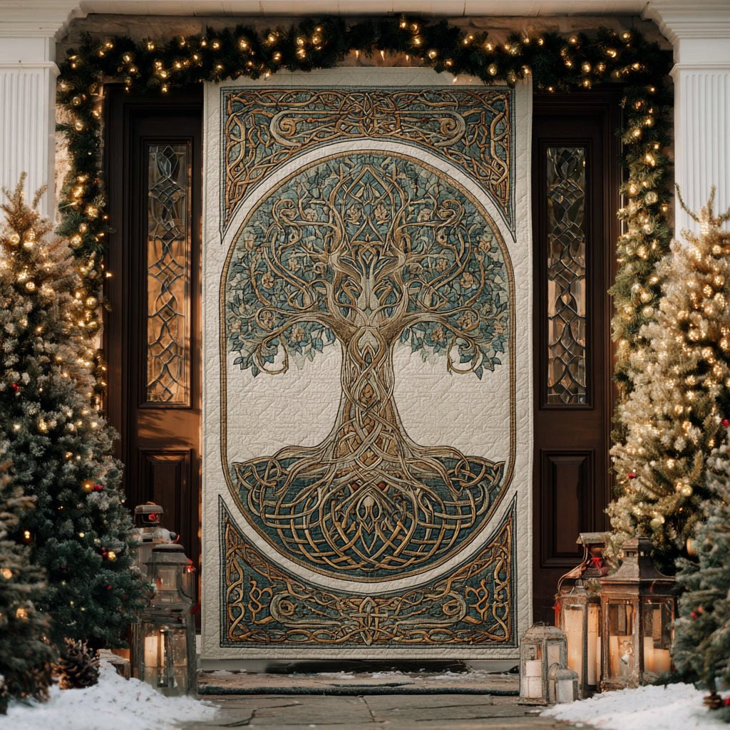 Earthbound Grace Quilted Door Curtain printed door curtain