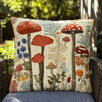 Earthly Fungi Quilted Cushion Cover printed cushion cover