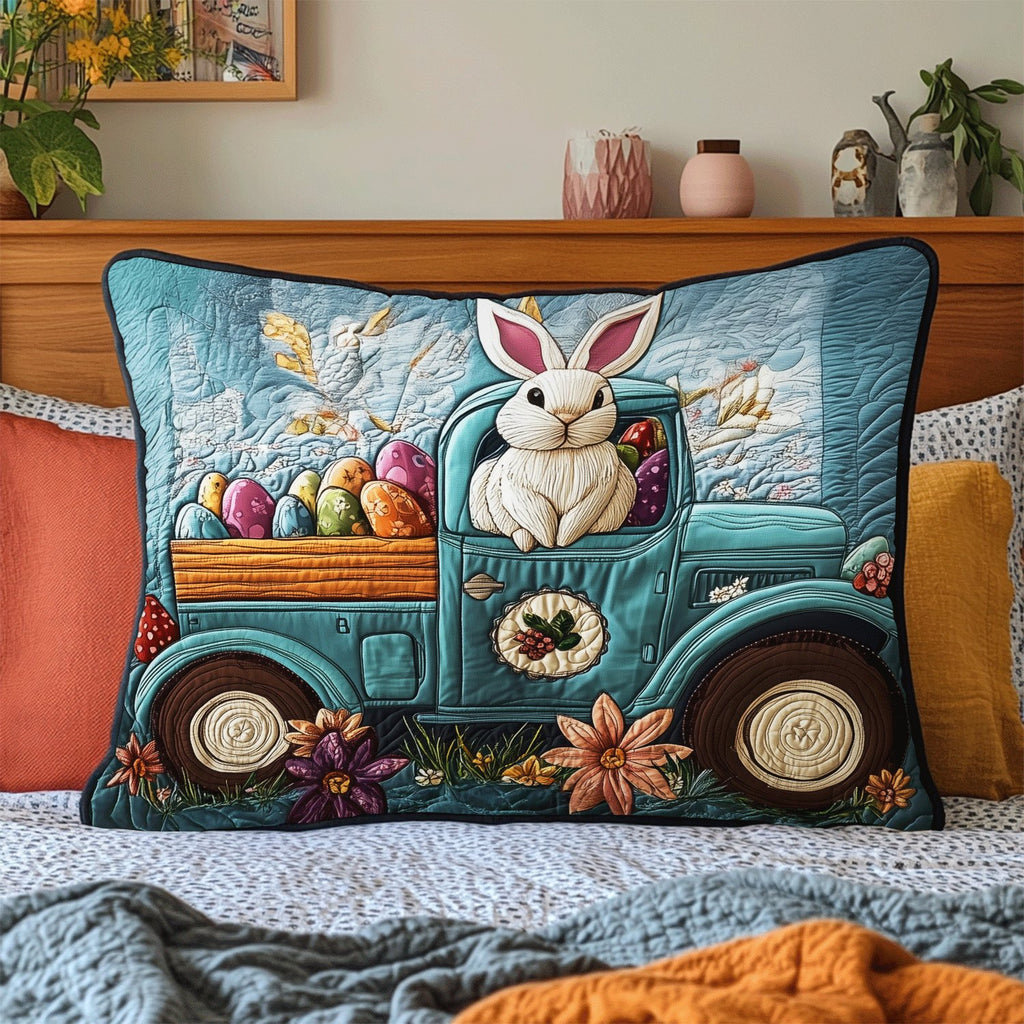 Easter Bunny Journey Quilted Bedding Cushion Cover printed cushion cover