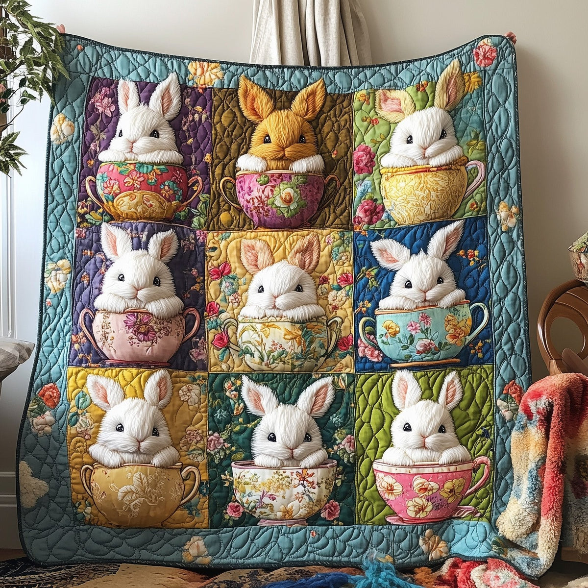 Easter Joy Quilted Blanket printed blanket