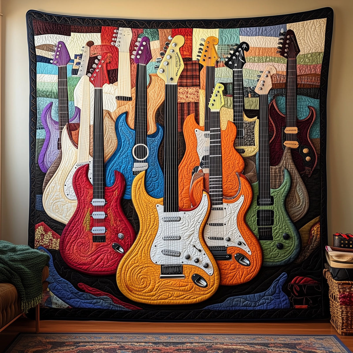 Echoes in Color Quilted Blanket printed blanket