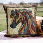 Echoes of Hooves Quilted Cushion Cover printed cushion cover