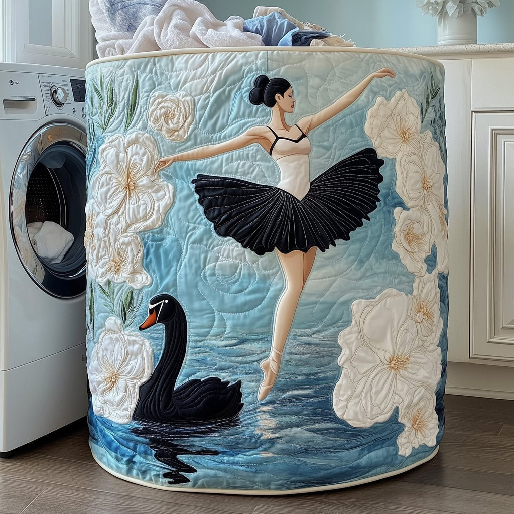 Elegant Ballerina Quilted Laundry Hamper printed laundry hamper