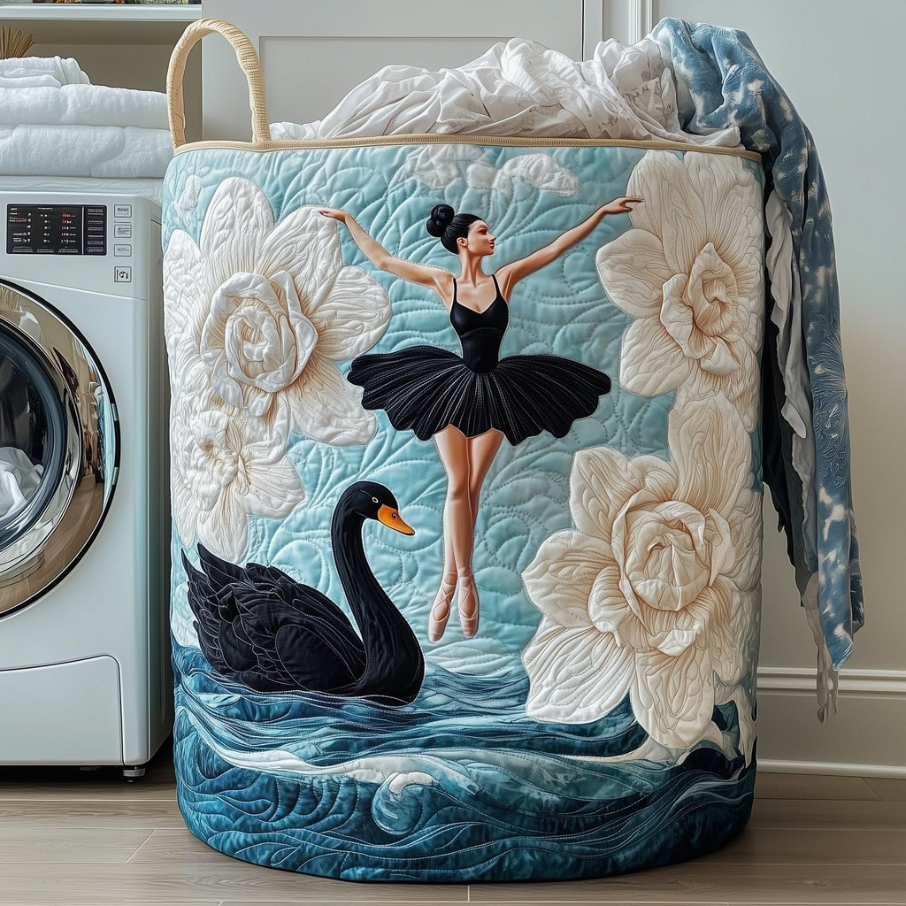 Elegant Ballerina Quilted Laundry Hamper printed laundry hamper