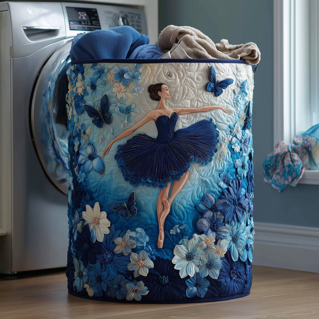 Elegant Ballerina Quilted Laundry Hamper printed laundry hamper