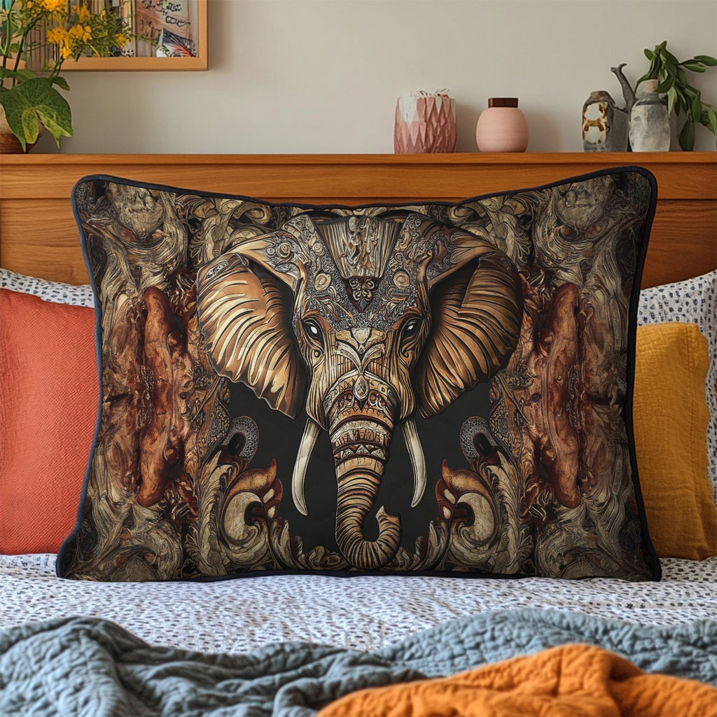 Elegant Elephant Quilted Bedding Cushion Cover printed cushion cover