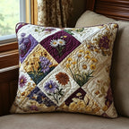 Elegant Flowers Patchwork Quilted Cushion Cover printed cushion cover