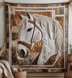 Elegant Horse Quilted Blanket printed blanket