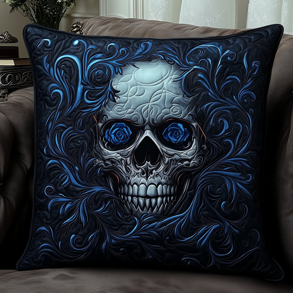 Elegant Skull Quilted Cushion Cover printed cushion cover