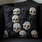 Elegant Skull Quilted Cushion Cover printed cushion cover