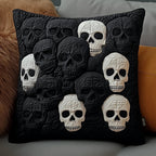 Elegant Skull Quilted Cushion Cover printed cushion cover