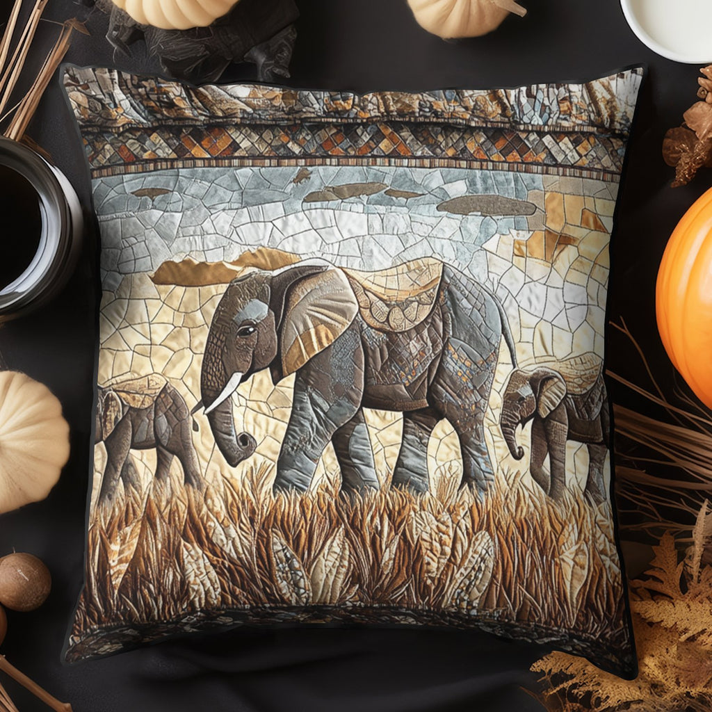 Elephant Dreams Quilted Cushion Cover printed cushion cover