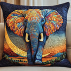 Elephant Embrace Quilted Cushion Cover printed cushion cover