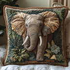 Elephant Jungle Quilted Cushion Cover printed cushion cover