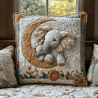 Elephant Moonlight Quilted Cushion Cover printed cushion cover