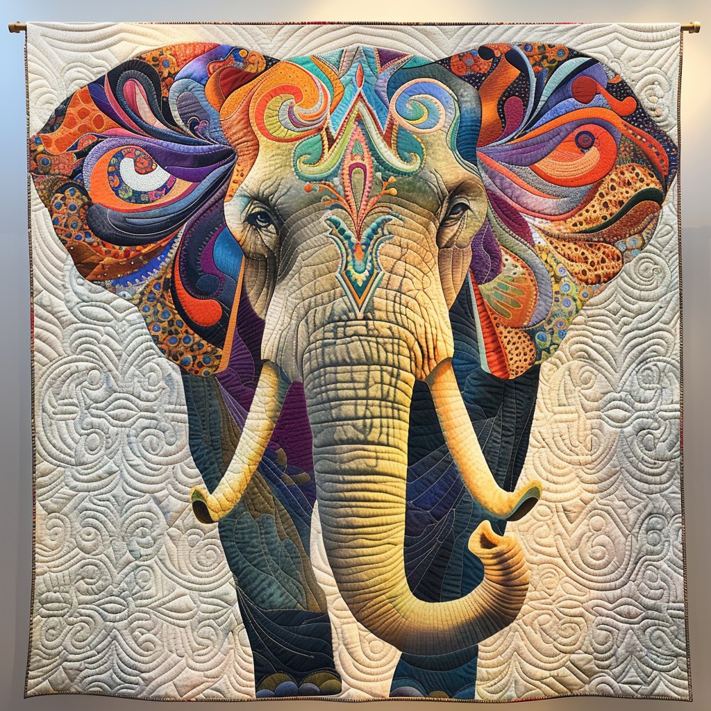Elephant Parade Quilted Blanket printed blanket
