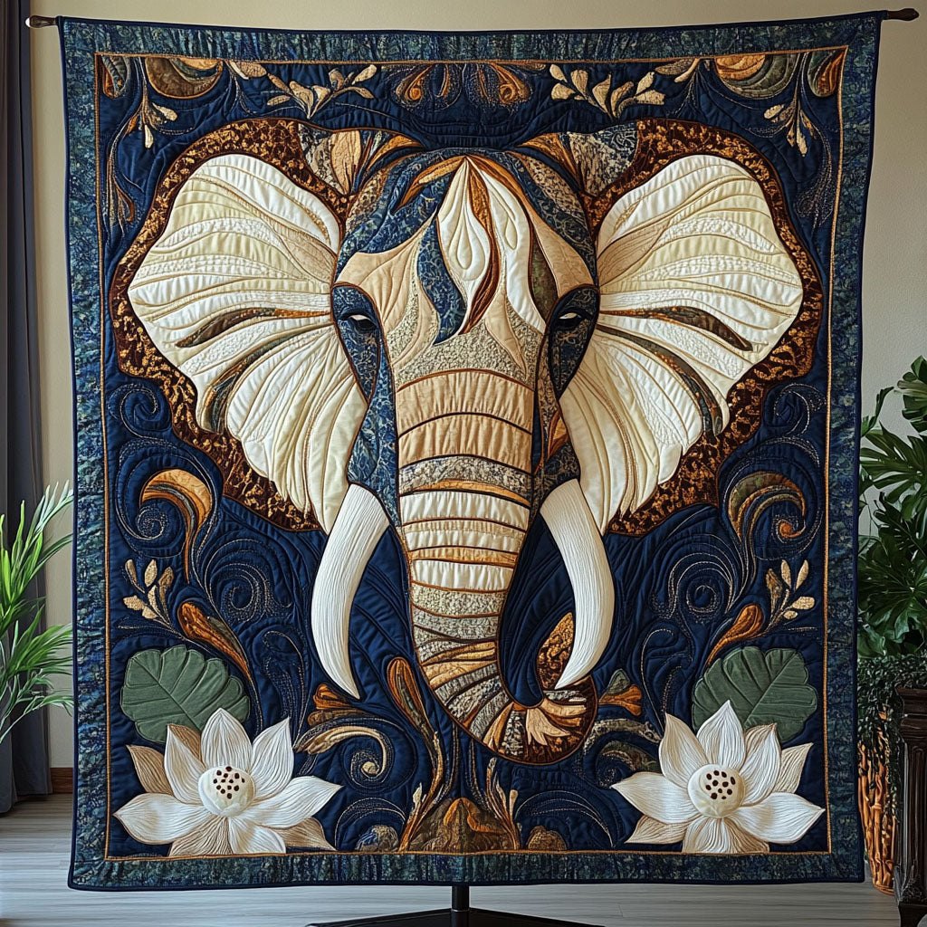 Elephant Reverie Quilted Blanket printed blanket