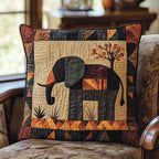 Elephant Tribe Quilted Cushion Cover printed cushion cover
