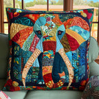 Elephant Vibrant Voyage Quilted Cushion Cover printed cushion cover