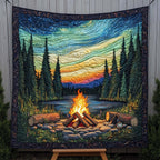 Ember Camp Quilted Blanket printed blanket