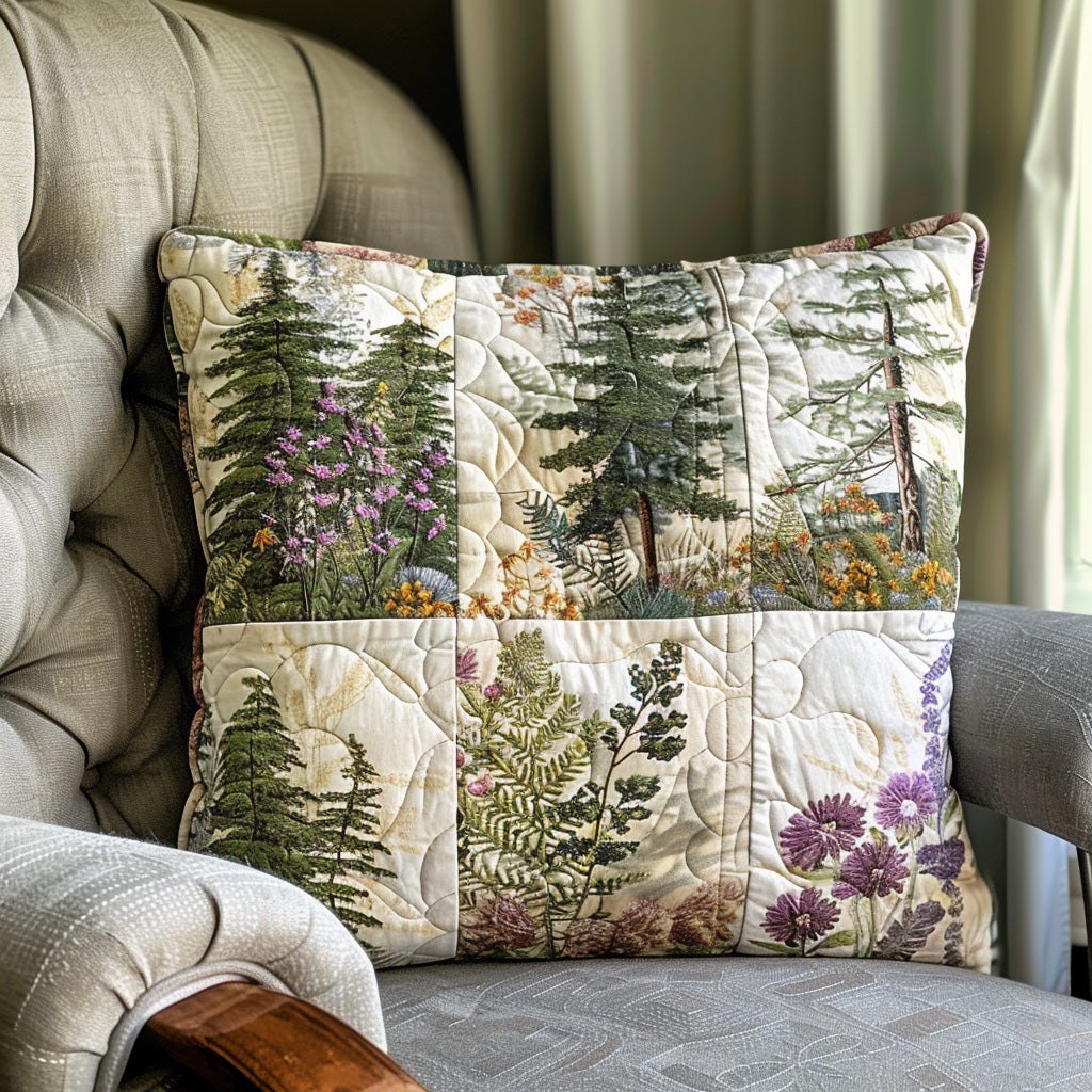 Emerald Canopy Quilted Cushion Cover printed cushion cover