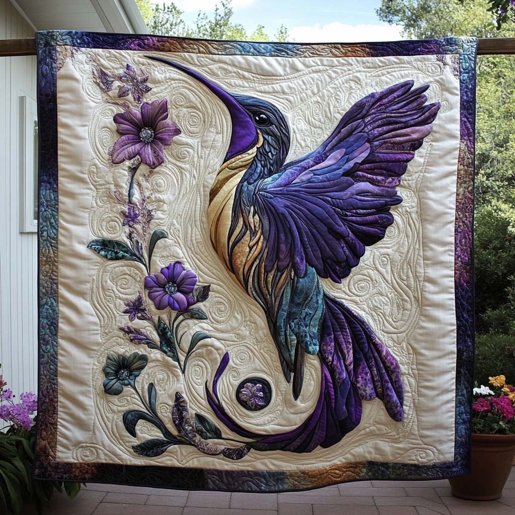 Emerald Flutter Quilted Blanket printed blanket
