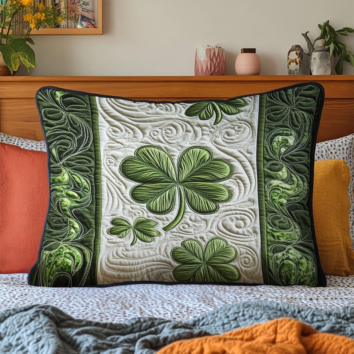 Emerald Forest Quilted Bedding Cushion Cover printed cushion cover