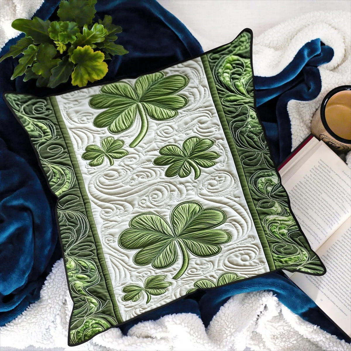 Emerald Forest Quilted Cushion Cover printed cushion cover