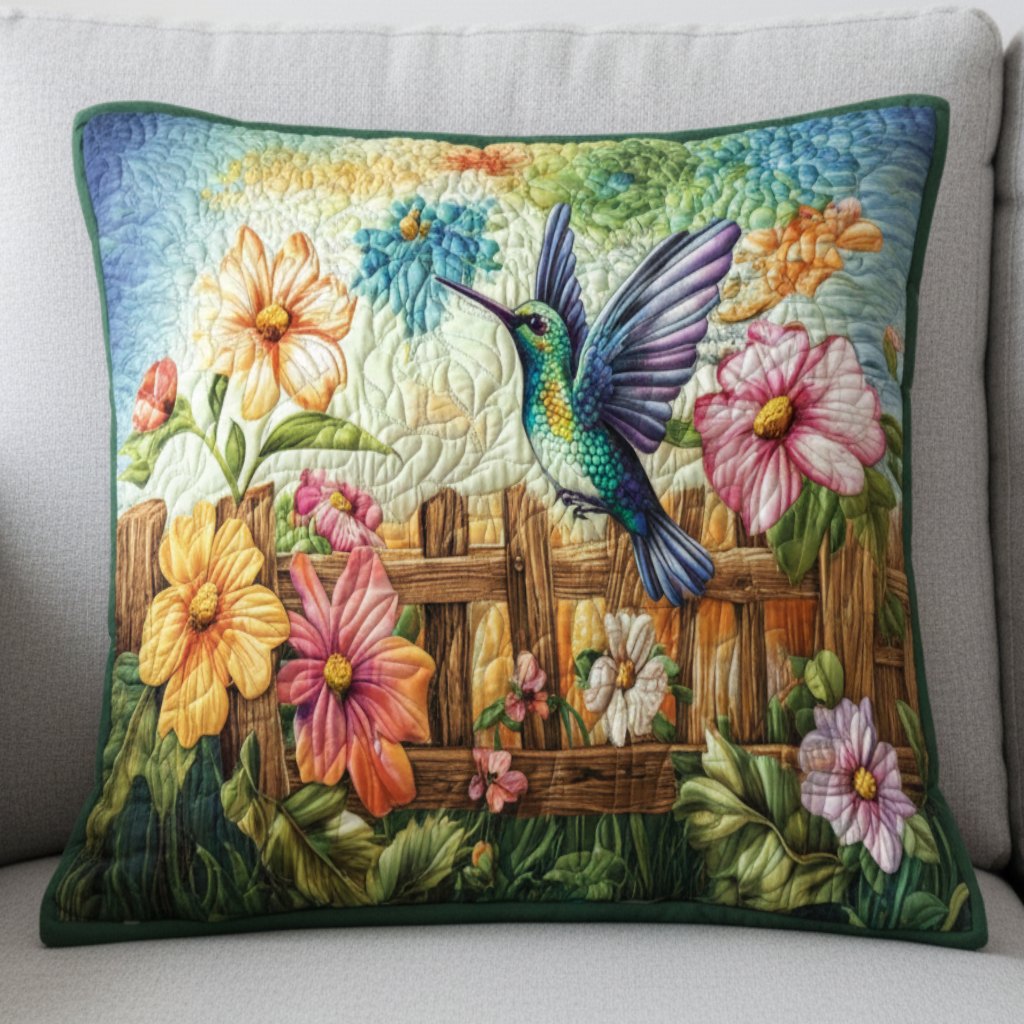 Emerald Grace Quilted Cushion Cover printed cushion cover