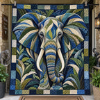 Emerald Leaf Elephant printed blanket