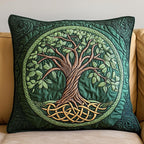 Emerald Life Tree Quilted Cushion Cover printed cushion cover