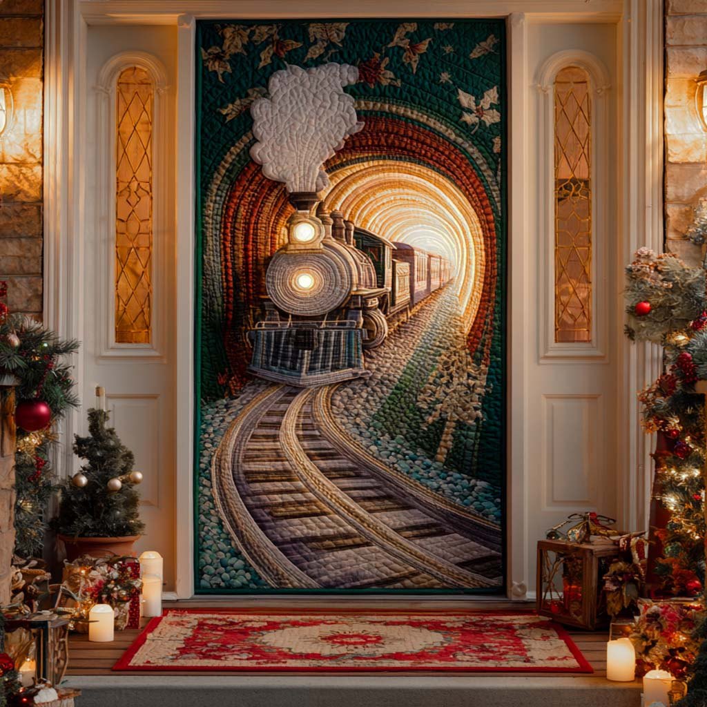 Emerald Tunnel Ride Quilted Door Curtain printed door curtain