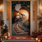Emerald Tunnel Ride Quilted Door Curtain printed door curtain