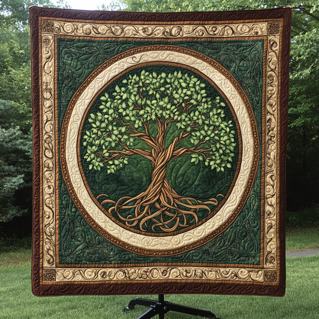 Enchanted Boughs Quilted Blanket printed blanket