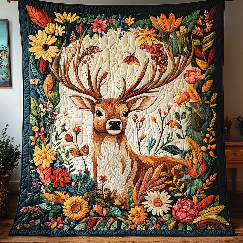 Enchanted Forest Quilted Blanket printed blanket