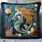 Enchanted Mermaid Quilted Cushion Cover printed cushion cover
