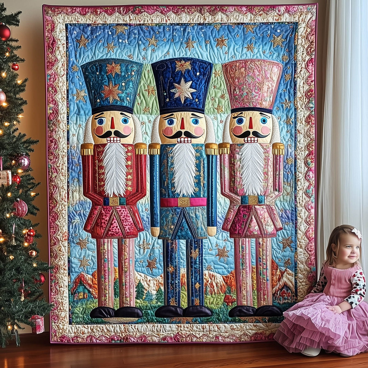 Enchanted Nutcracker Quilted Blanket printed blanket