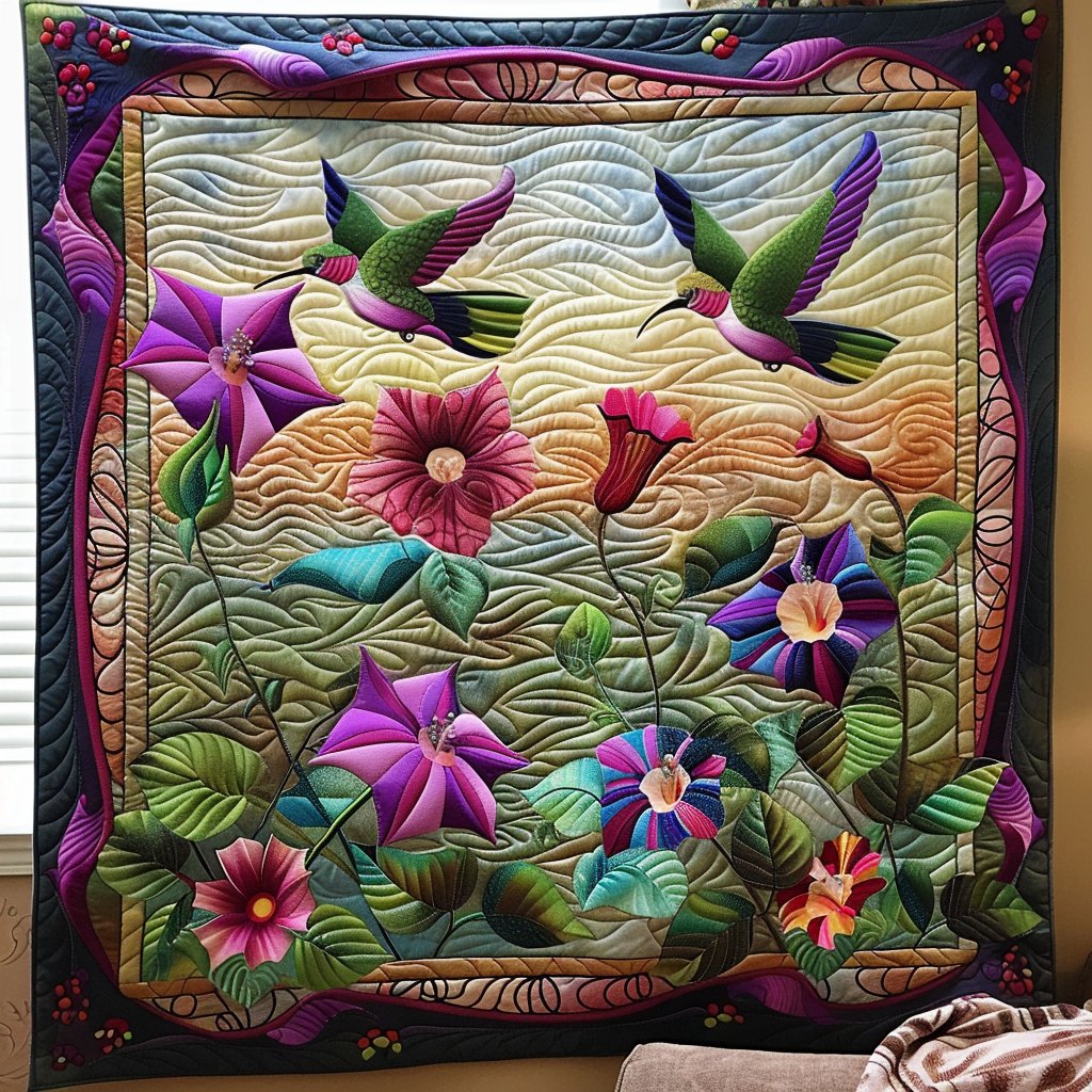 Enchanted Petals Quilted Blanket printed blanket