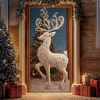 Enchanted Reindeer Gate Quilted Door Curtain printed door curtain