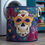Enchanted Skull Quilted Laundry Hamper printed laundry hamper