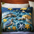 Enchanted Turtle Garden Quilted Bedding Cushion Cover printed cushion cover