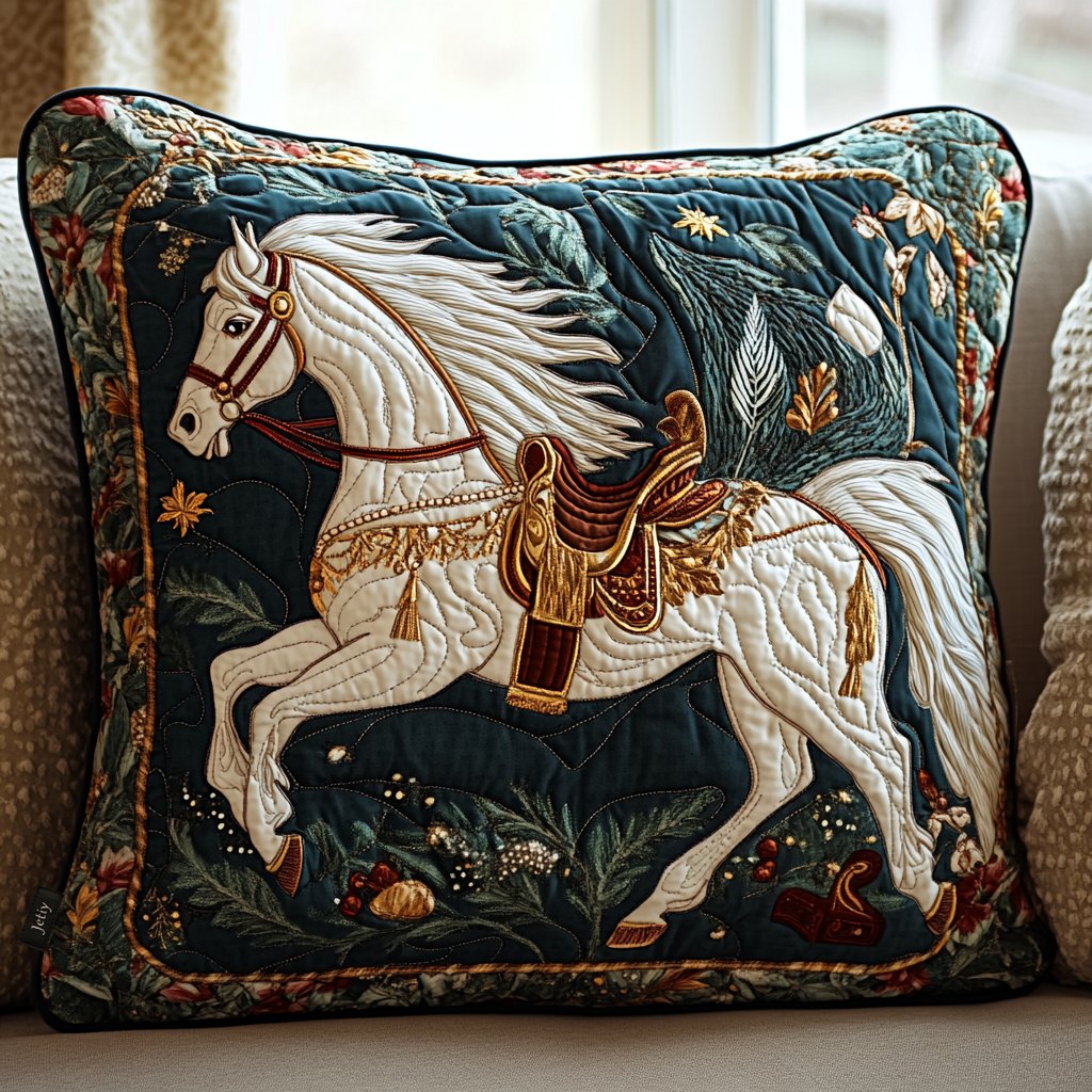 Equestrian Dream Quilted Cushion Cover printed cushion cover
