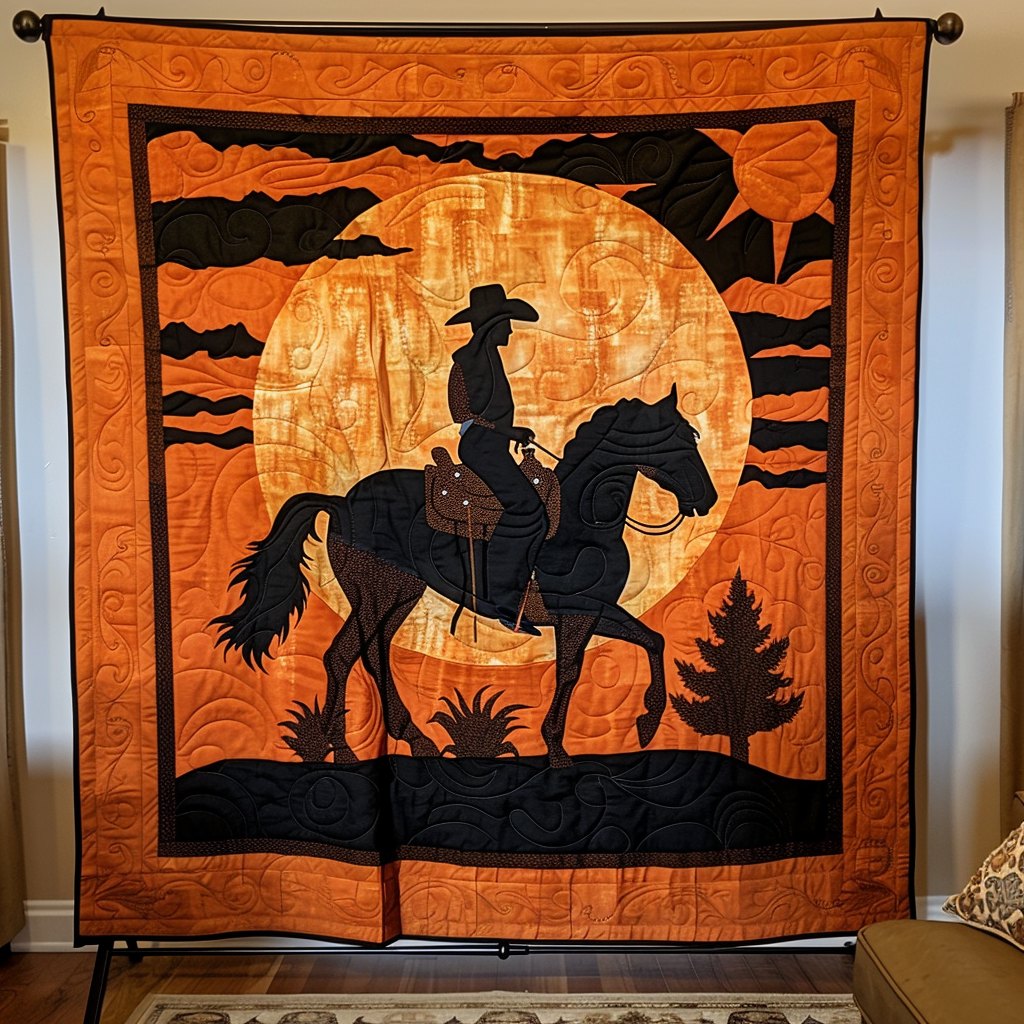 Equine Eclipse Quilted Blanket printed blanket