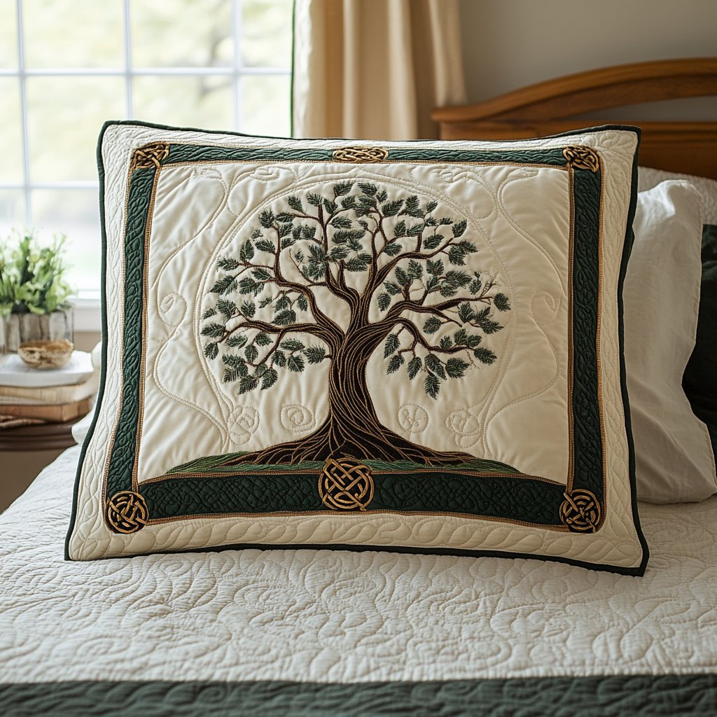 Eternal Roots Quilted Bedding Cushion Cover printed cushion cover