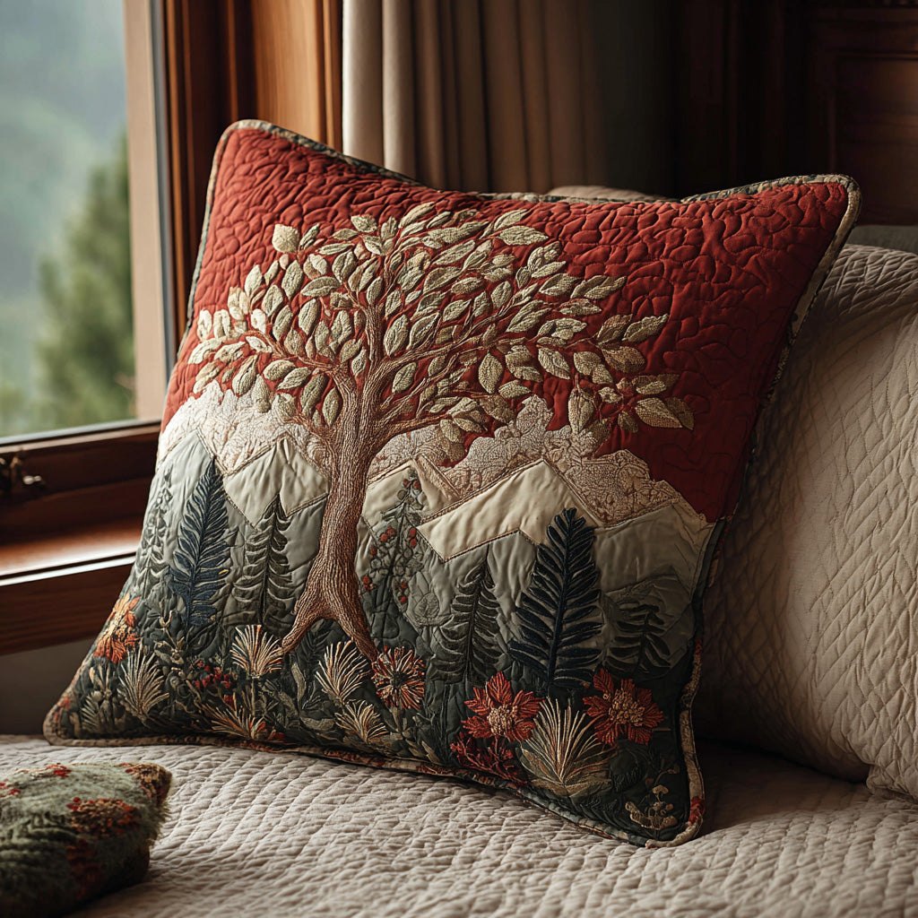 Eternal Roots Quilted Cushion Cover printed cushion cover